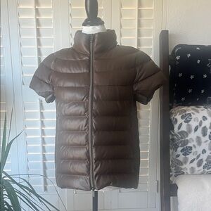 🍫 Martha Stewart Chocolate Brown Quilted Down Puffer Vest